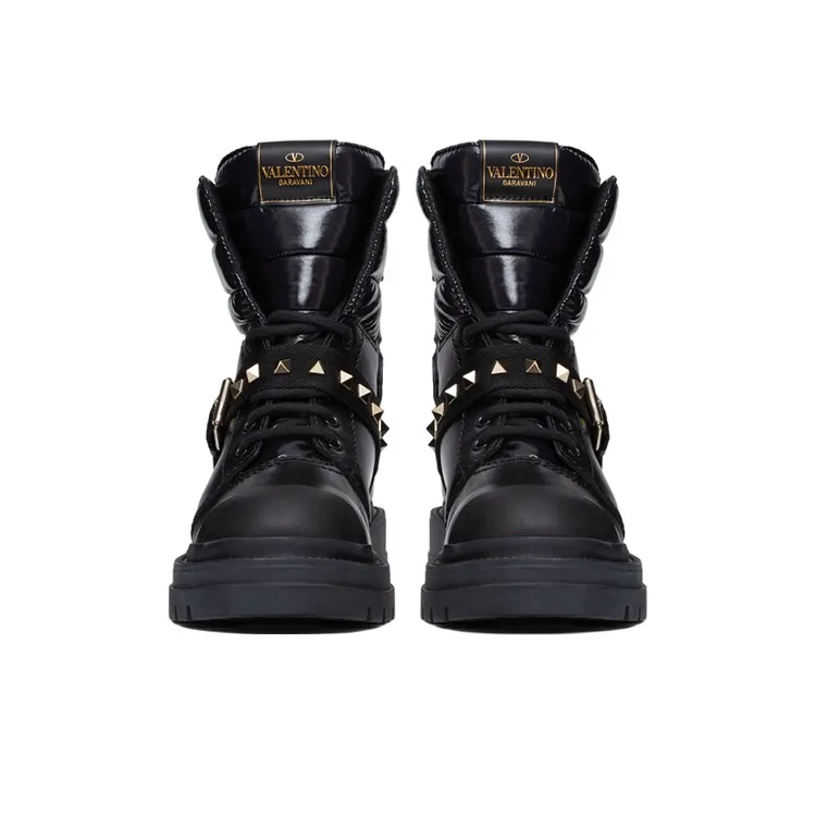 Valentino Rockstud Ankle Boots 2cm Women's Black-3