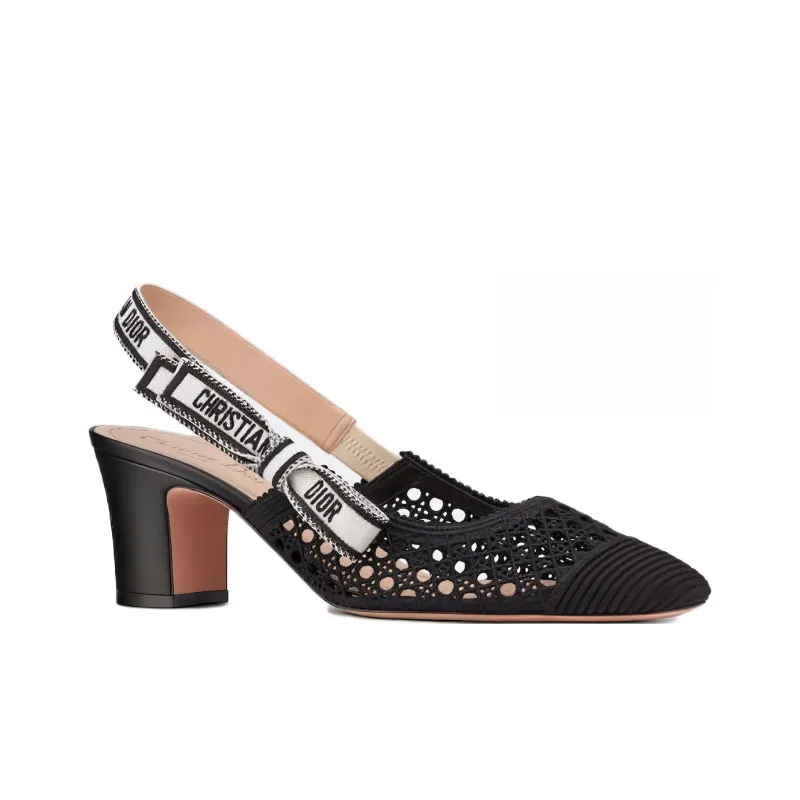 DIOR Moi Block Heel High Heels Women's Black-1
