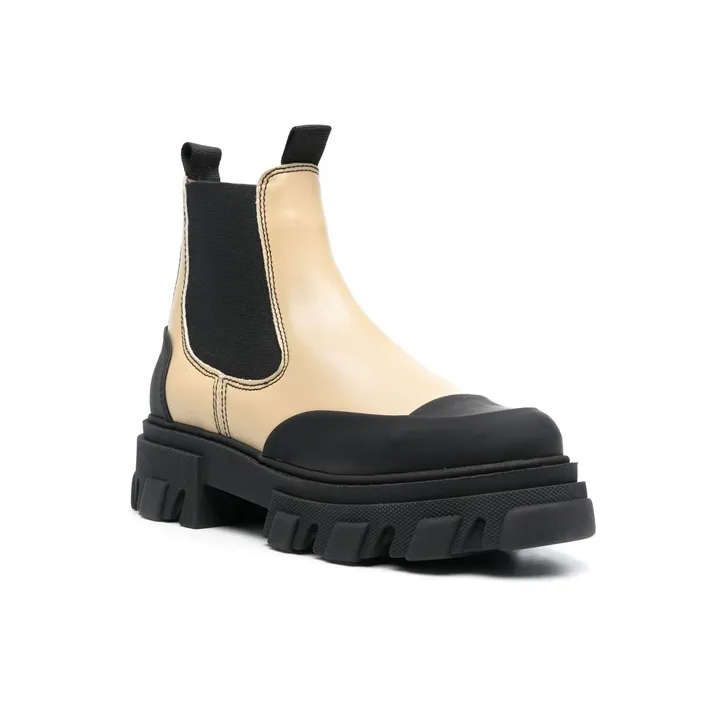 GANNI Two-tone Leather Ankle Boots-2