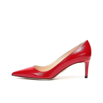 PRADA Pointed Saffiano Leather Heels 'Red' Women's