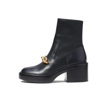 COACH 75mm Chain link Detailing Leather Boots