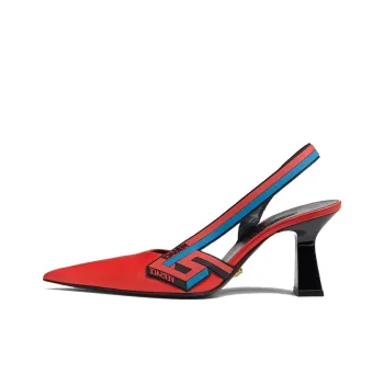 VERSACE La Greca High Heels Women's Low-Top Red