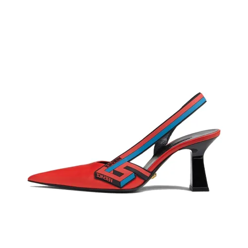 VERSACE La Greca High Heels Women's Low-Top Red