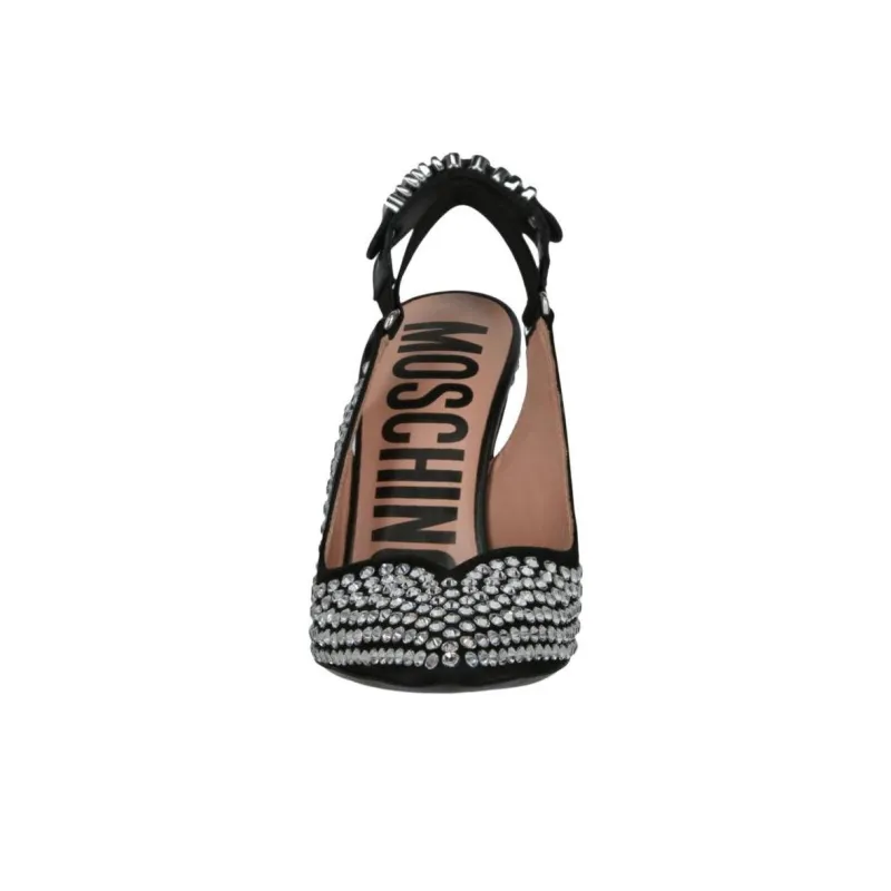 MOSCHINO Slim Heel High Heels 10cm Women's Black-4