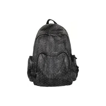 Travel Denim Backpack Regular Unisex Black/Dark Blue/Light Blue