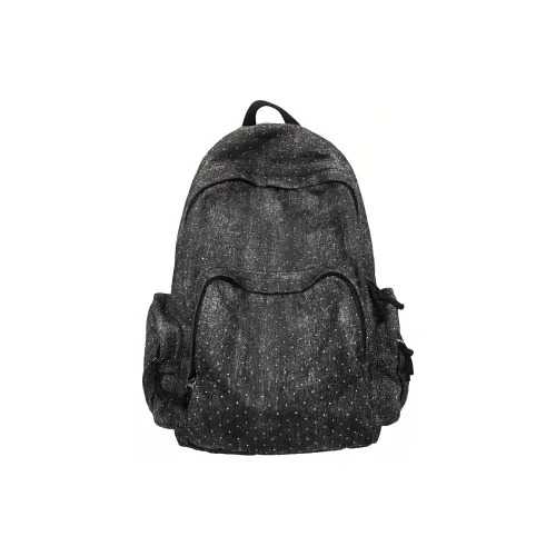 Travel Denim Backpack Regular Unisex Black/Dark Blue/Light Blue