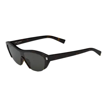 SAINT LAURENT Plastic Acetate Irregular Shape Sunglasses Unisex Dark Havana Brown