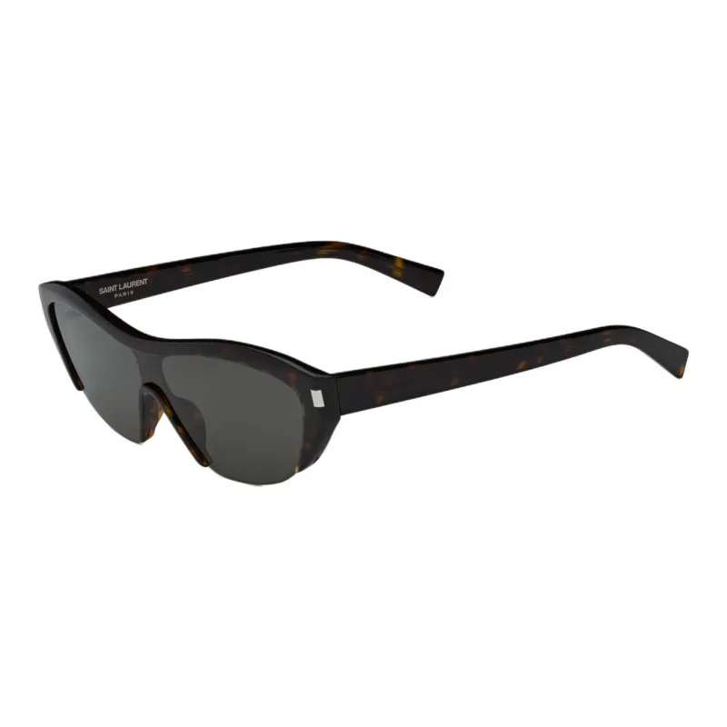 SAINT LAURENT Plastic Acetate Irregular Shape Sunglasses Unisex Dark Havana Brown-0