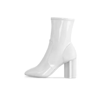 LOUIS VUITTON Silhouette Ankle Boots 8cm Women's White
