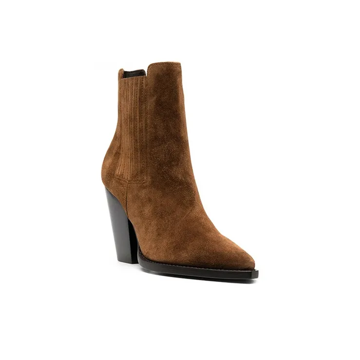 SAINT LAURENT Theo Chunky-heel Ankle Boots-1