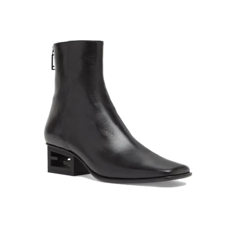 FENDI Square Toe Heeled Boots Women's-2