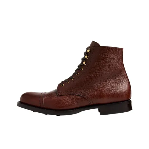 LAUREN RALPH LAUREN Benchmade Ankle Boots Men's Red Brown