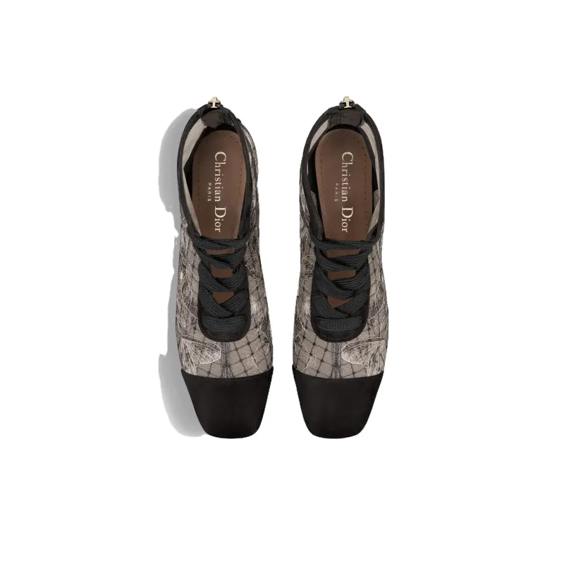 DIOR Naughtily-D Ankle Boots 3cm Women's Gray Black-3
