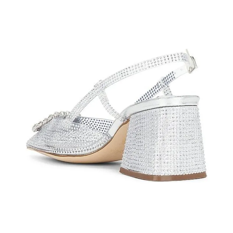 STEVE MADDEN Bergen Heel Chunky Heel High Heels 6.5cm Women's Silver-3