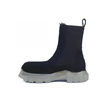 RICK OWENS/RO Strobe Beatle Bozo Short Chelsea Boots Men's Black