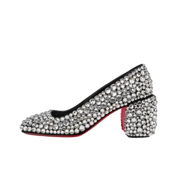 CL LUBOTING Minny Maxi Chunky Heel High Heels 7cm Women's White