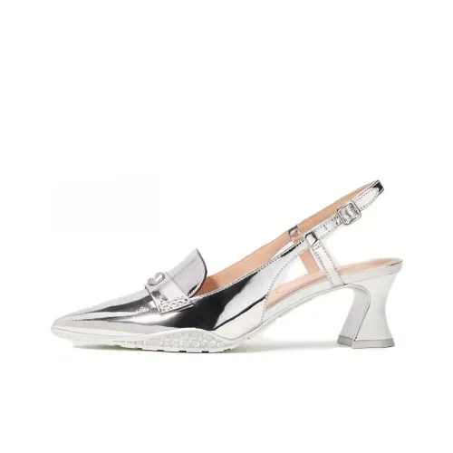 COACH Hybrid Block Heel High Heels 5.5cm Women's Silver