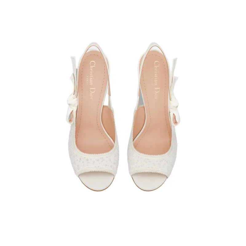 DIOR J'Adior Slim Heel High Heels 10cm Women's White-4