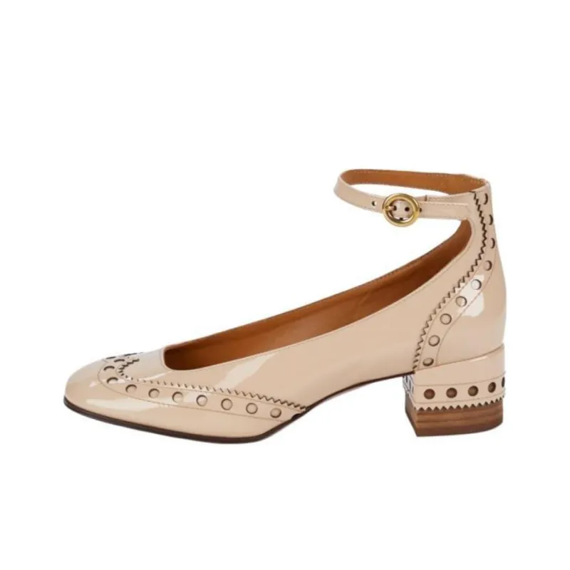 Chloe Perry Chunky Heel High Heels 5cm Women's Brown-0