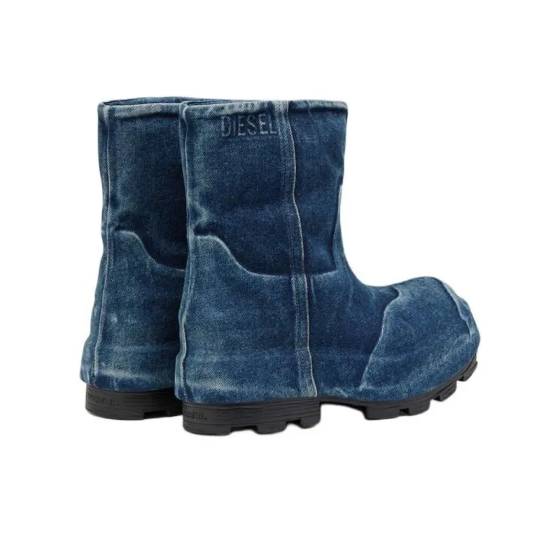 DIESEL D Hammer Short Chelsea Boots Unisex Blue-3