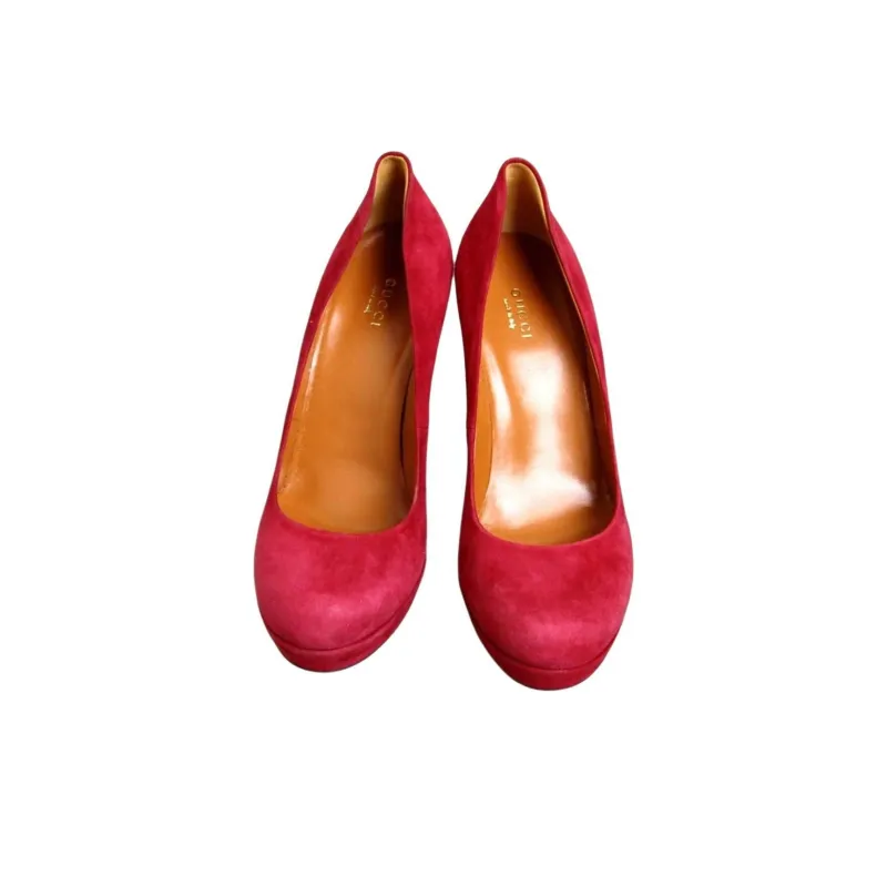 GUCCI Slim Heel High Heels Women's Red-6
