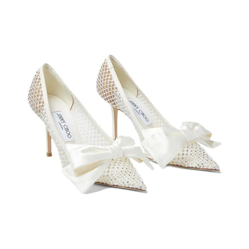 Jimmy Choo Slim Heel High Heels 8.5cm Women's White-1