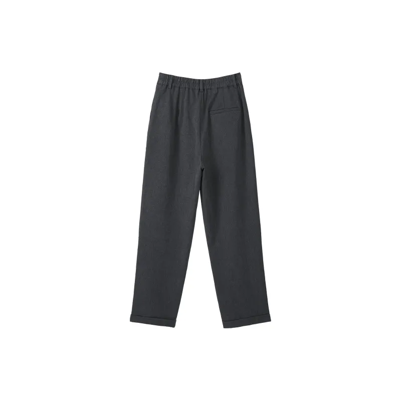 Fstudio Fall And Winter Korean High-Rise Fashion Versatile Casual Pants Women's Gray-1