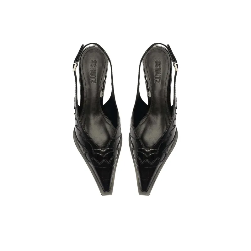 Schutz Darias Slim Heel High Heels 5.3cm Women's Black-4