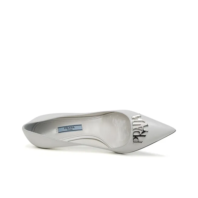 PRADA Slim Heel High Heels Women's White-2