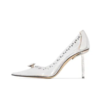 MACH & MACH Slim Heel High Heels 9.5cm Women's Transparent