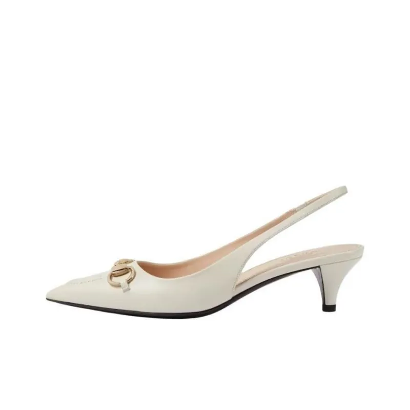 GUCCI Horsebit 24 Spring And Summer Collection Cone Heel High Heels 4.5cm Women's Beige-0