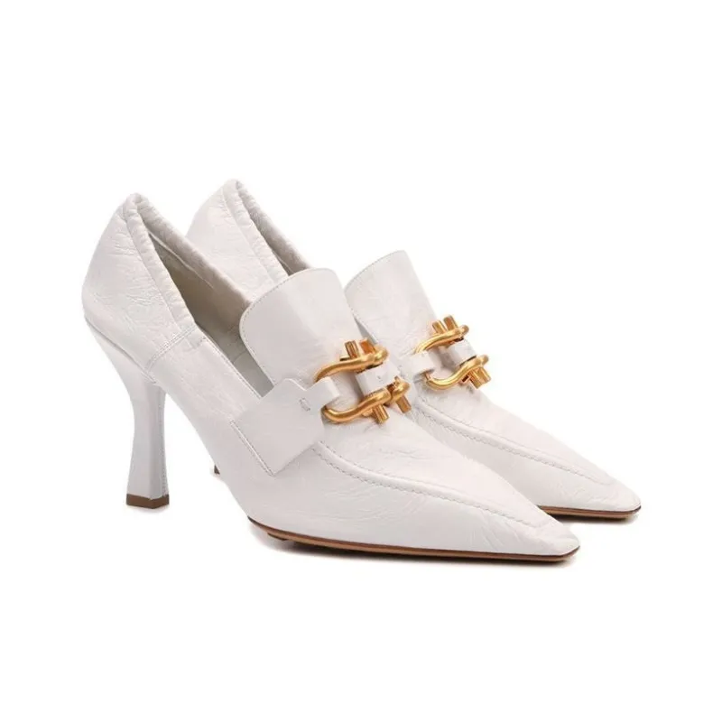 Bottega Veneta Slim Heel High Heels 9.6cm Women's White-2