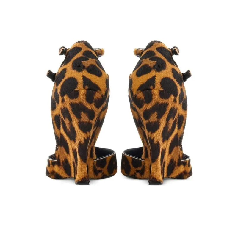 FERRAGAMO Vidya 105mm Leopard-pattern Leather Pumps-4