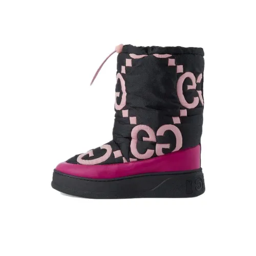 GUCCI Women's Maxi Gg Boot 'Black Pink Matelassé' Women's