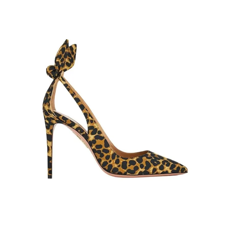 AQUAZZURA Bow Tie 85mm Leopard-print Pumps-1