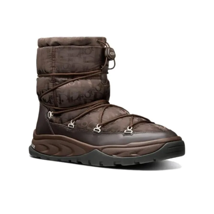 DIOR Snow Ankle Boot Brown Oblique Nylon-3