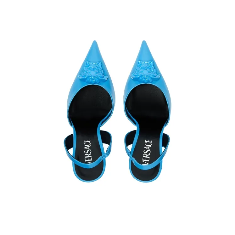 VERSACE La Greca High Heels Women's Blue-3