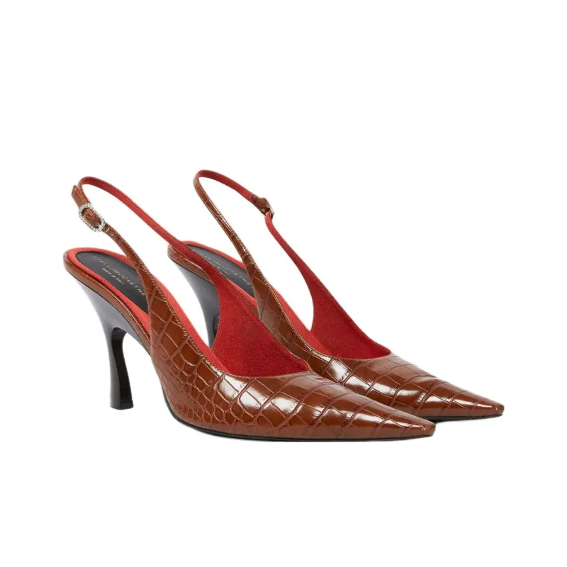 Stella McCartney Elsa Spool Heel High Heels 9cm Women's Brown-2