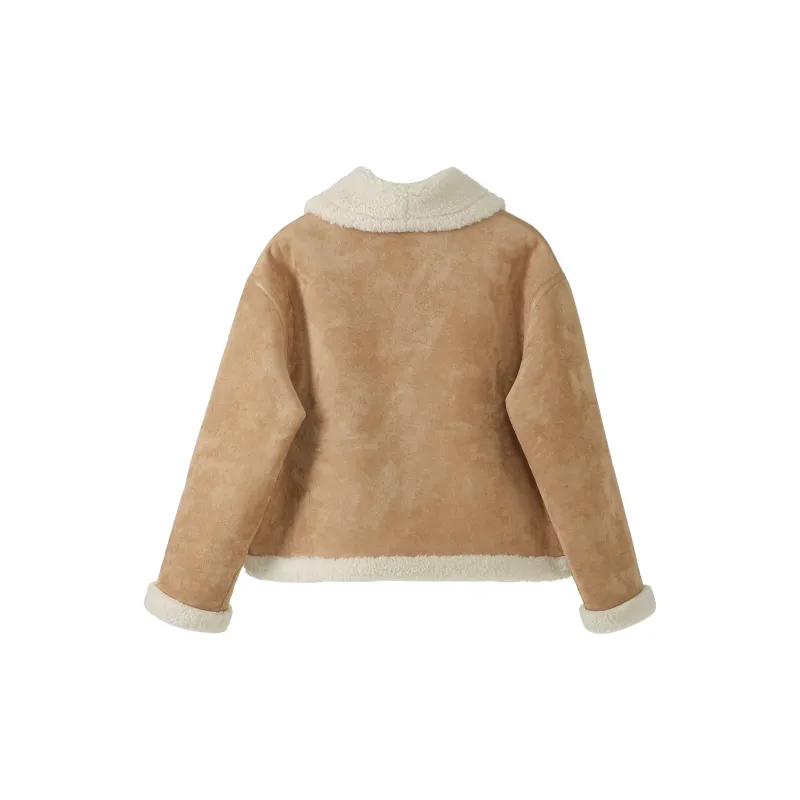 Fstudio Korean Style Gentle Commute Reversible Lambswool Top Women's Khaki-1