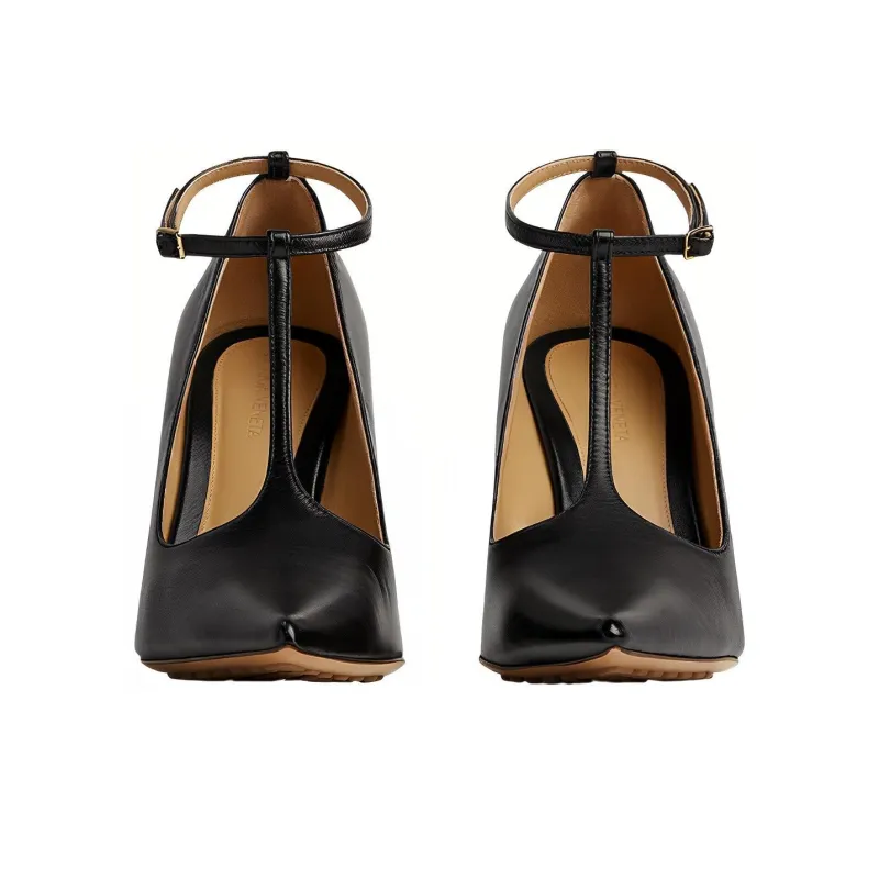 Bottega Veneta Punta Irregular Heel High Heels 10cm Women's Black-2