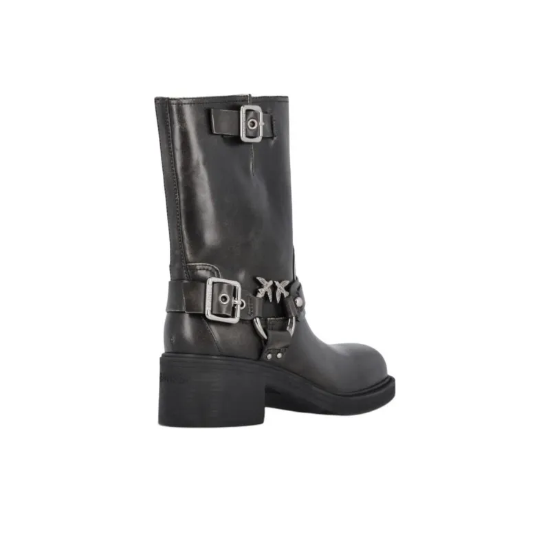 PINKO Love Birds Buckle Ankle Boots Women's-4