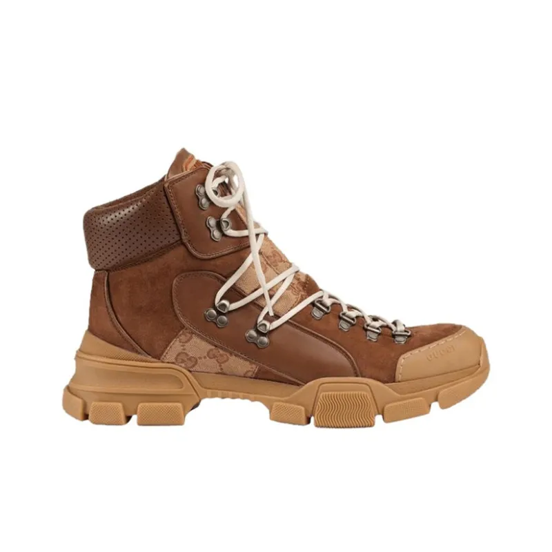 GUCCI Flashtrek Leather High 'Brown'-1