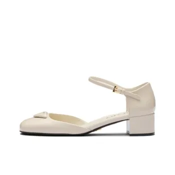PRADA 35mm Triangle-logo Patent-leather Pumps