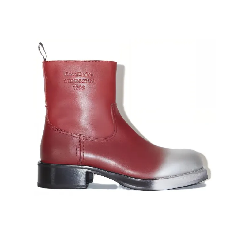 Acne Studios Ankle Boots 4.5cm Men's Burgundy-1