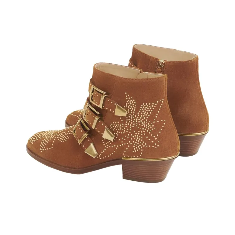 Chloe Susanna Ankle Boots 4cm Women's Brown-3