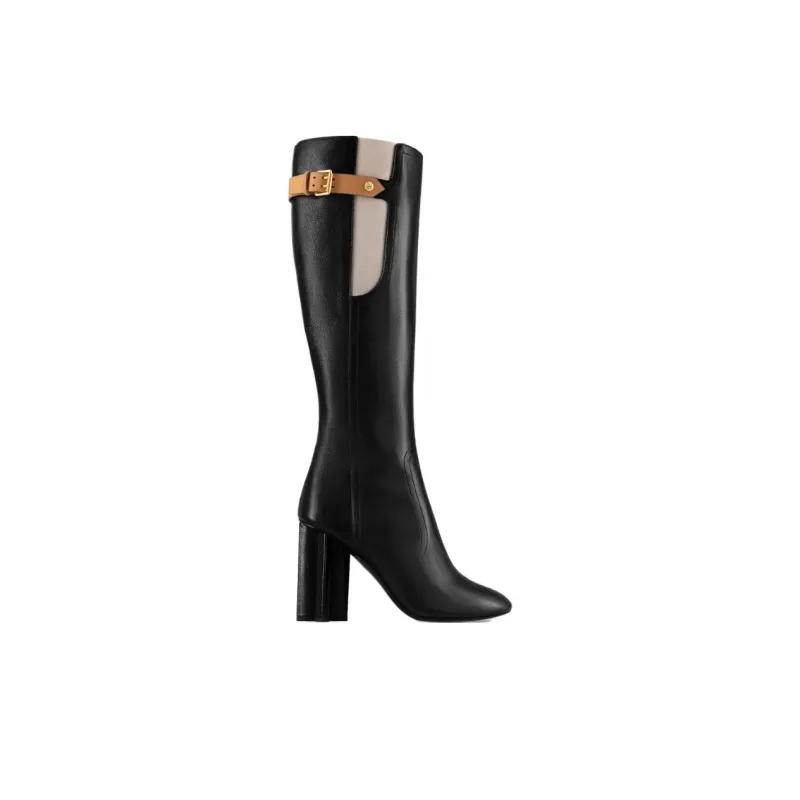 LOUIS VUITTON Silhouette Knee high Boots Women's Black-1