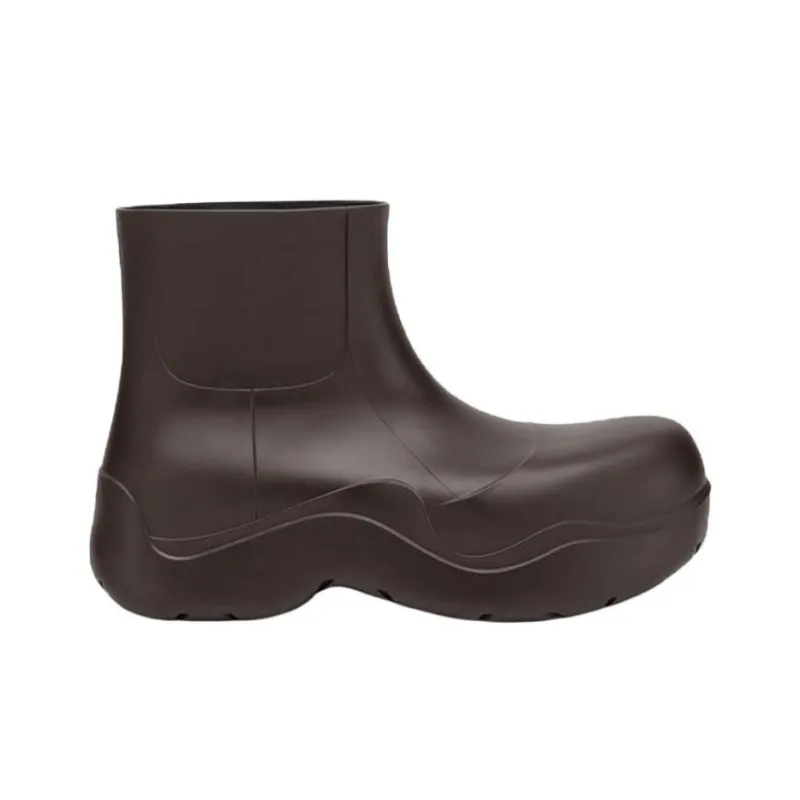 Bottega Veneta Puddle Rain Boots Ankle Boots Women's Coffee-1