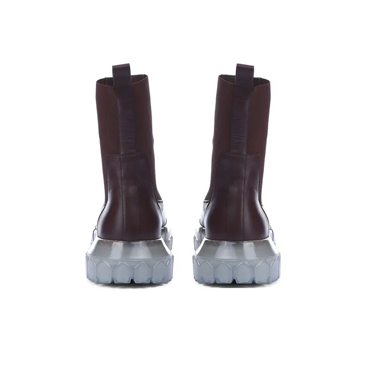 RICK OWENS/RO Beatle Bozo Chelsea Boots Men's Dark Brown-3