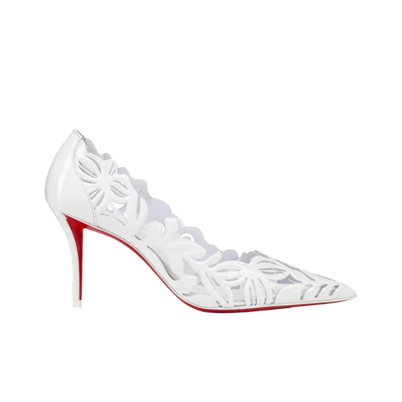 CL LUBOTING Apostropha Petunia Slim Heel High Heels 8cm Women's White-1