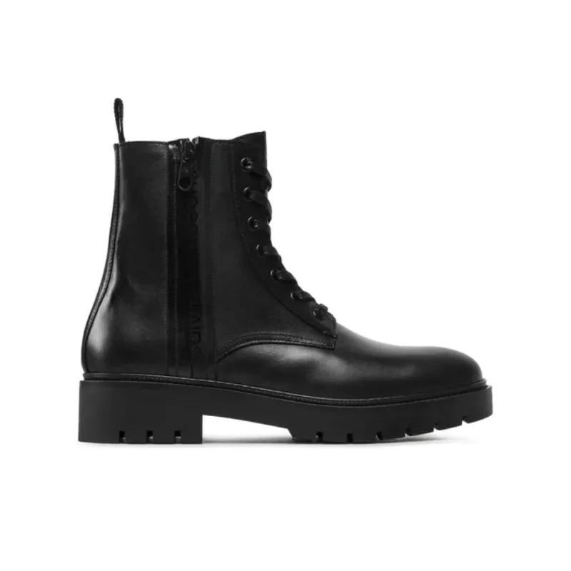 CKJ CALVIN KLEIN JEANS Lace up Leather Combat Boots-1